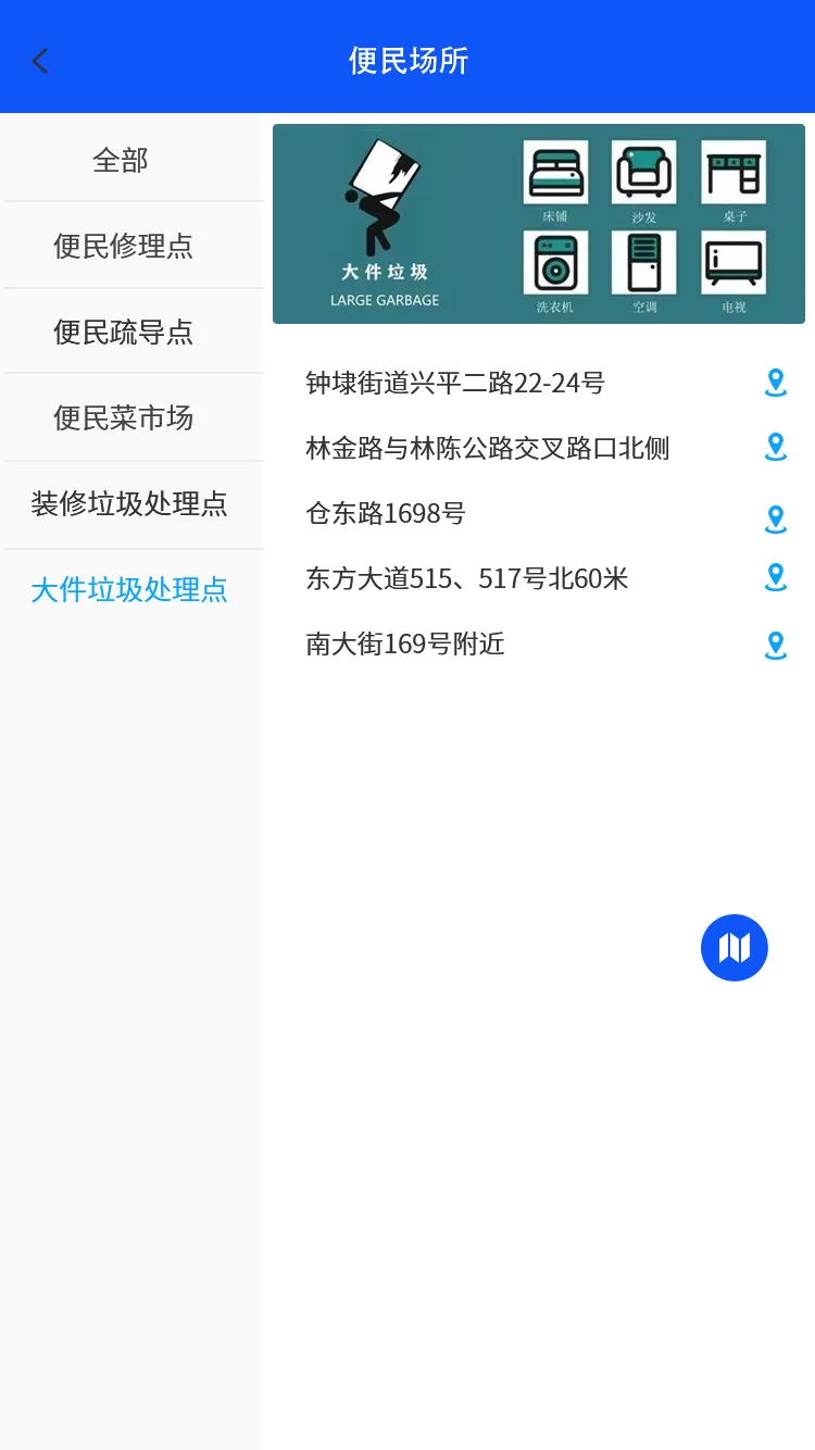 便民场所-文字列表